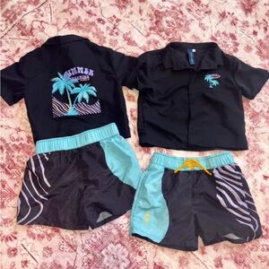 River Island Black and Aqua Tropical Set